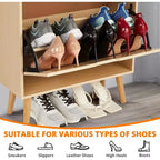 Meuble à chaussures à abattants en rotin naturel et MDF pour 1 personne
