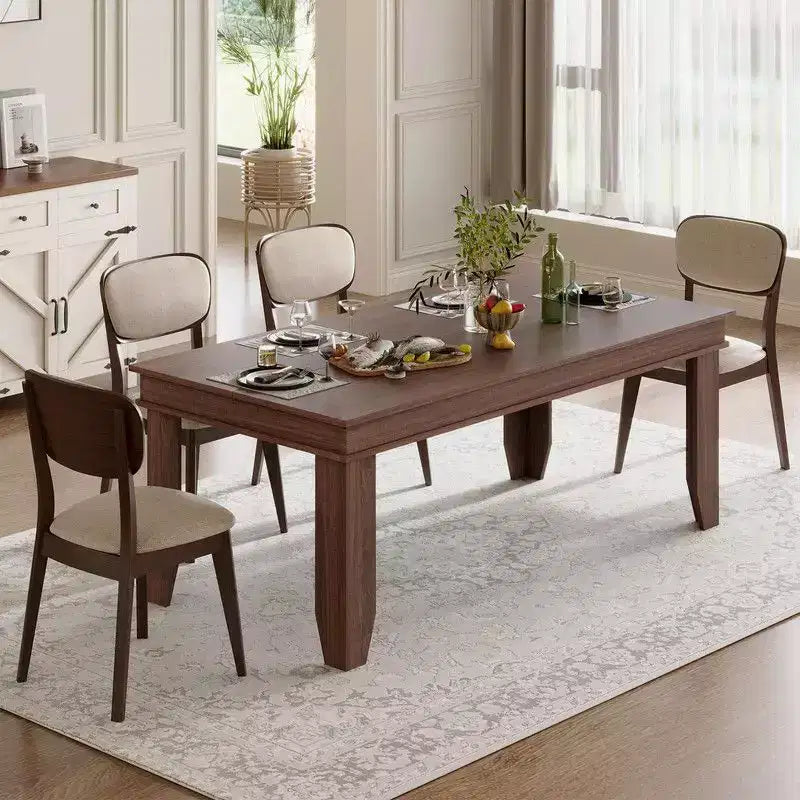 Table de salle à manger de style ferme pour 8 personnes (noir/marron/chêne/gris)