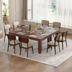 Table de salle à manger de style ferme pour 8 personnes (noir/marron/chêne/gris)