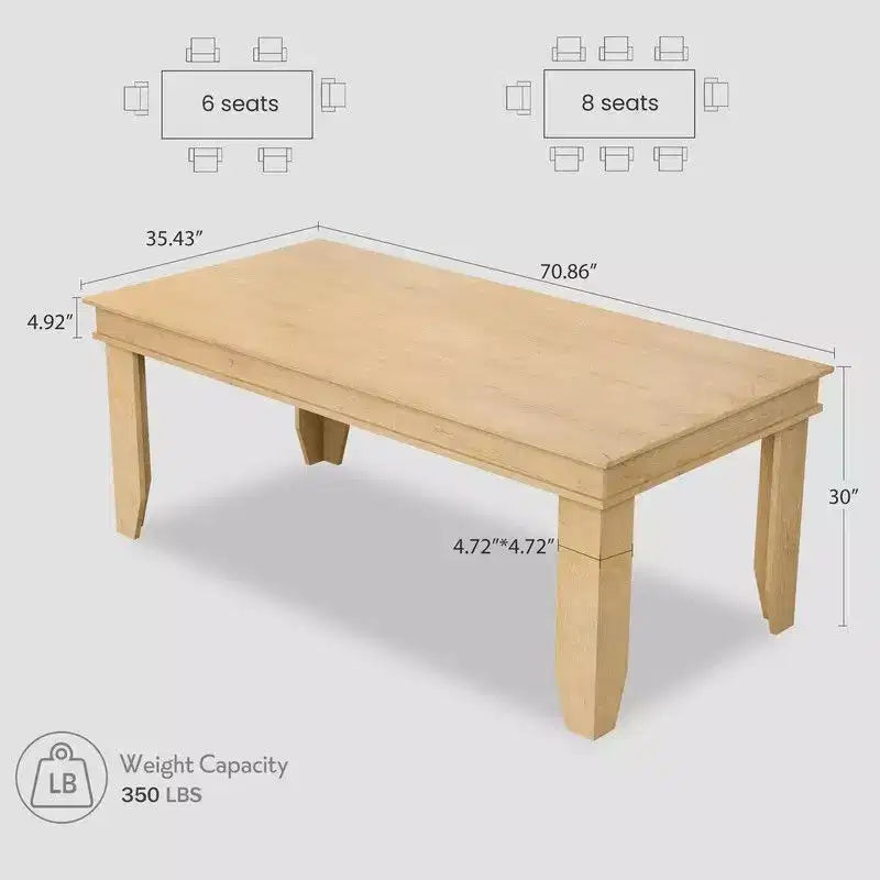 Table de salle à manger de style ferme pour 8 personnes (noir/marron/chêne/gris)