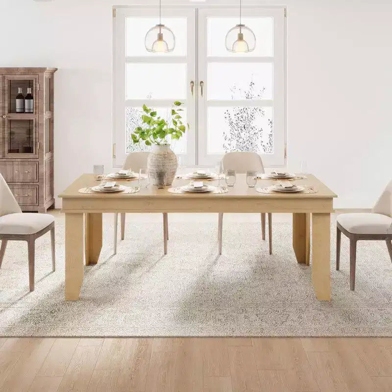 Table de salle à manger de style ferme pour 8 personnes (noir/marron/chêne/gris)