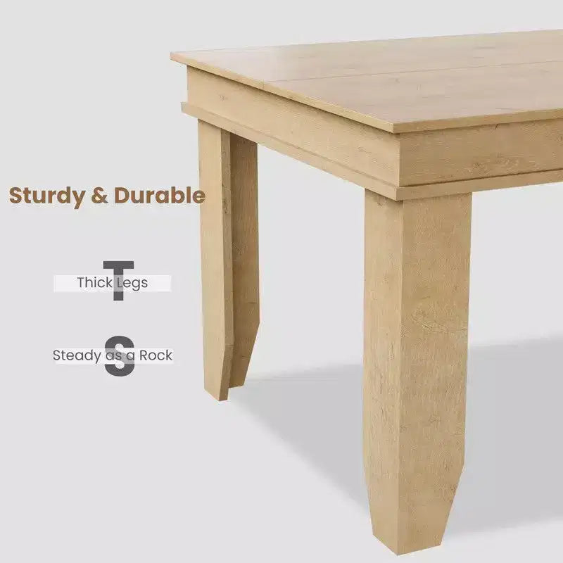 Table de salle à manger de style ferme pour 8 personnes (noir/marron/chêne/gris)