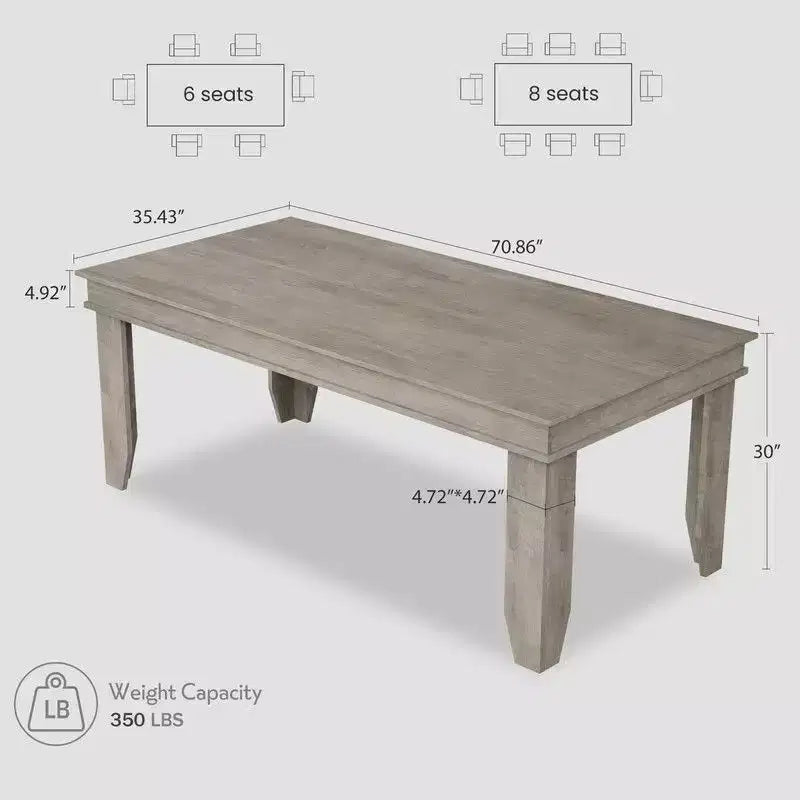 Table de salle à manger de style ferme pour 8 personnes (noir/marron/chêne/gris)