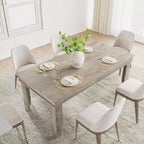 Table de salle à manger de style ferme pour 8 personnes (noir/marron/chêne/gris)