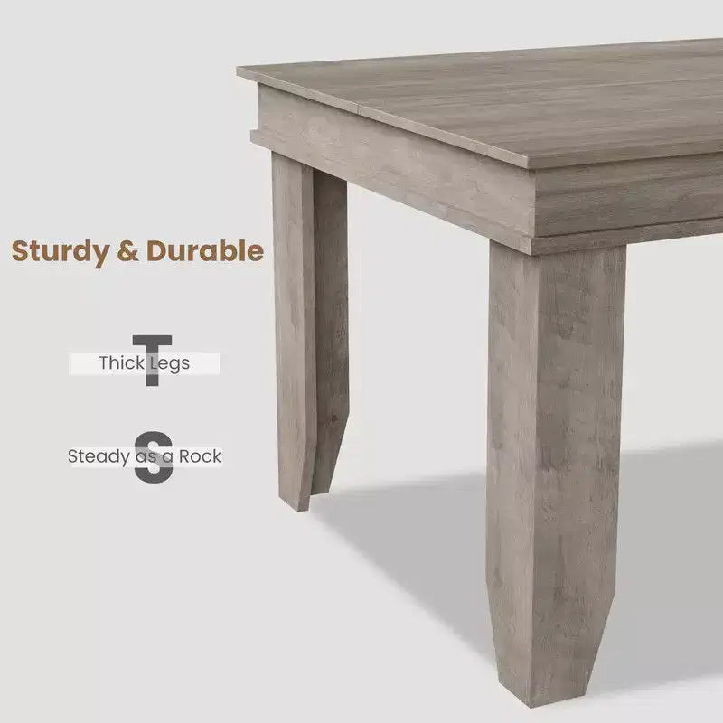 Table de salle à manger de style ferme pour 8 personnes (noir/marron/chêne/gris)
