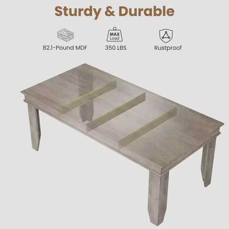 Table de salle à manger de style ferme pour 8 personnes (noir/marron/chêne/gris)