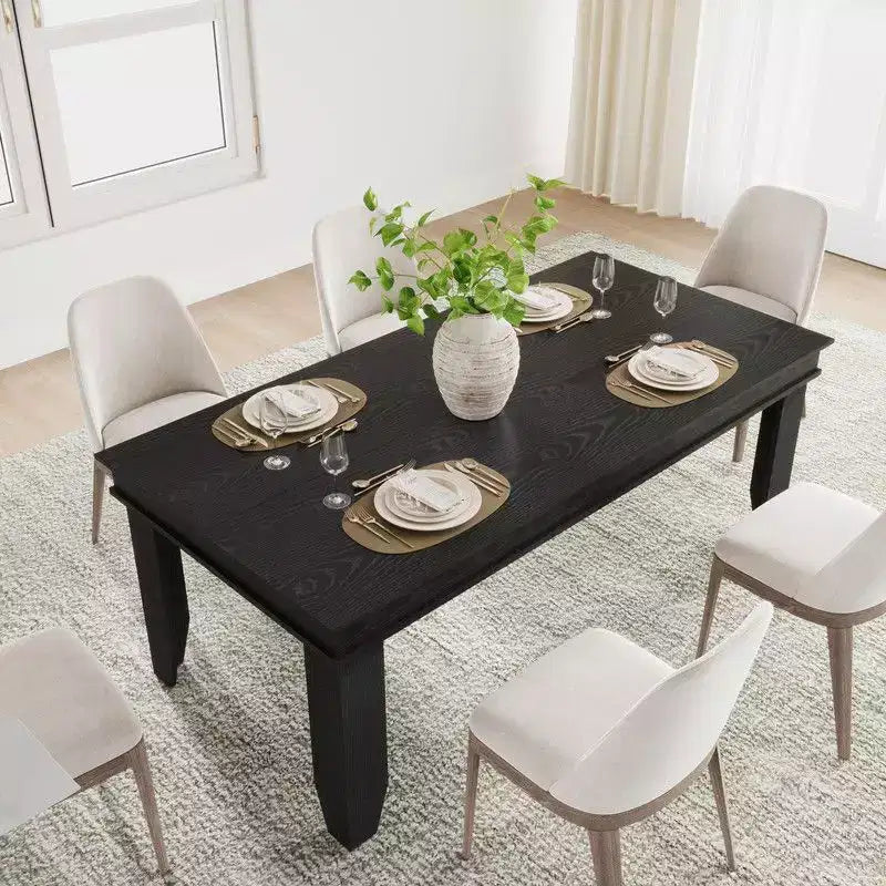 Table de salle à manger de style ferme pour 8 personnes (noir/marron/chêne/gris)