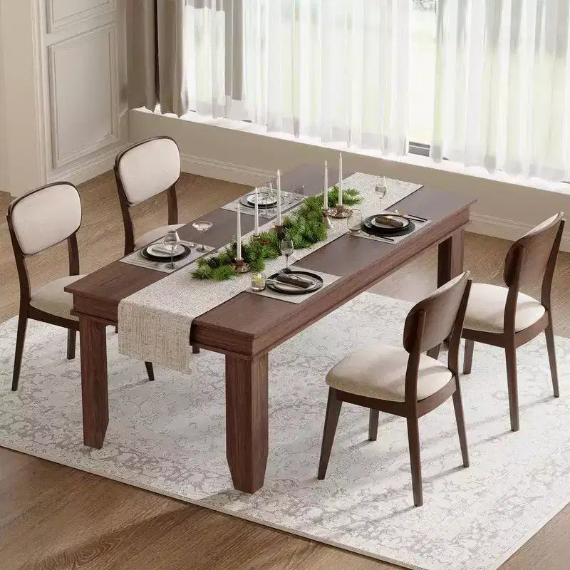 Table de salle à manger de style ferme pour 8 personnes (noir/marron/chêne/gris)