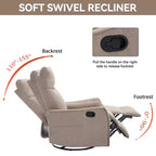 Fauteuil inclinable pivotant et à bascule en tissu beige/bleu/gris foncé/orange/blanc avec fonction chauffante et massante pour 1 personne