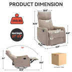 Fauteuil inclinable pivotant et à bascule en tissu beige/bleu/gris foncé/orange/blanc avec fonction chauffante et massante pour 1 personne
