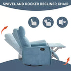 Fauteuil inclinable pivotant et à bascule en tissu beige/bleu/gris foncé/orange/blanc avec fonction chauffante et massante pour 1 personne