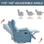 Fauteuil inclinable pivotant et à bascule en tissu beige/bleu/gris foncé/orange/blanc avec fonction chauffante et massante pour 1 personne