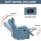 Fauteuil inclinable pivotant et à bascule en tissu beige/bleu/gris foncé/orange/blanc avec fonction chauffante et massante pour 1 personne