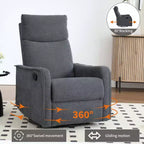 Fauteuil inclinable pivotant et à bascule en tissu beige/bleu/gris foncé/orange/blanc avec fonction chauffante et massante pour 1 personne
