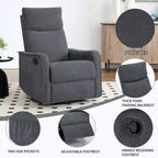 Fauteuil inclinable pivotant et à bascule en tissu beige/bleu/gris foncé/orange/blanc avec fonction chauffante et massante pour 1 personne