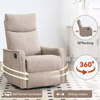 Fauteuil inclinable pivotant et à bascule en tissu beige/bleu/gris foncé/orange/blanc avec fonction chauffante et massante pour 1 personne