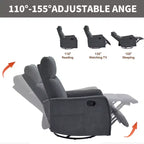 Fauteuil inclinable pivotant et à bascule en tissu beige/bleu/gris foncé/orange/blanc avec fonction chauffante et massante pour 1 personne