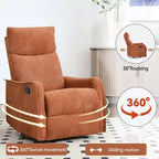 Fauteuil inclinable pivotant et à bascule en tissu beige/bleu/gris foncé/orange/blanc avec fonction chauffante et massante pour 1 personne