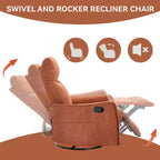 Fauteuil inclinable pivotant et à bascule en tissu beige/bleu/gris foncé/orange/blanc avec fonction chauffante et massante pour 1 personne
