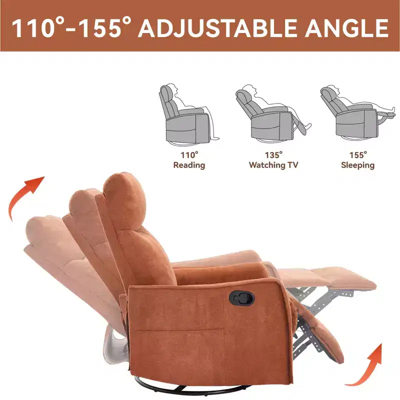 Fauteuil inclinable pivotant et à bascule en tissu beige/bleu/gris foncé/orange/blanc avec fonction chauffante et massante pour 1 personne
