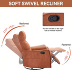 Fauteuil inclinable pivotant et à bascule en tissu beige/bleu/gris foncé/orange/blanc avec fonction chauffante et massante pour 1 personne