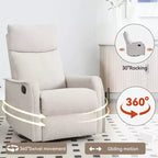 Fauteuil inclinable pivotant et à bascule en tissu beige/bleu/gris foncé/orange/blanc avec fonction chauffante et massante pour 1 personne