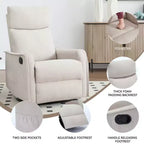 Fauteuil inclinable pivotant et à bascule en tissu beige/bleu/gris foncé/orange/blanc avec fonction chauffante et massante pour 1 personne