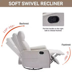 Fauteuil inclinable pivotant et à bascule en tissu beige/bleu/gris foncé/orange/blanc avec fonction chauffante et massante pour 1 personne
