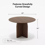 Table à manger ronde en bois marron pour 4 personnes