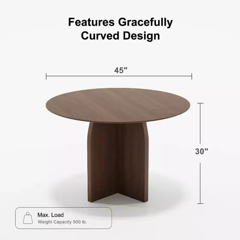 Table à manger ronde en bois marron pour 4 personnes