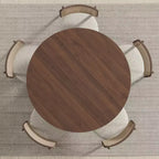 Table à manger ronde en bois marron pour 4 personnes