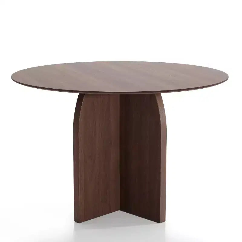 Table à manger ronde en bois marron pour 4 personnes