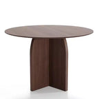 Table à manger ronde en bois marron pour 4 personnes