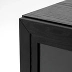 Buffet-bahut noir avec 4 portes vitrées et étagères réglables (1 pièce)