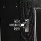 Buffet-bahut noir avec 4 portes vitrées et étagères réglables (1 pièce)
