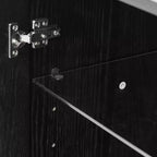 Buffet-bahut noir avec 4 portes vitrées et étagères réglables (1 pièce)