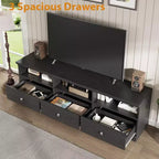 Meuble TV Mid-Century Beige/Noir/Gris/Blanc avec 3 Tiroirs pour 1
