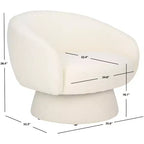 Fauteuil pivotant d'appoint en bouclé ivoire pour 1 personne