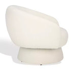Fauteuil pivotant d'appoint en bouclé ivoire pour 1 personne
