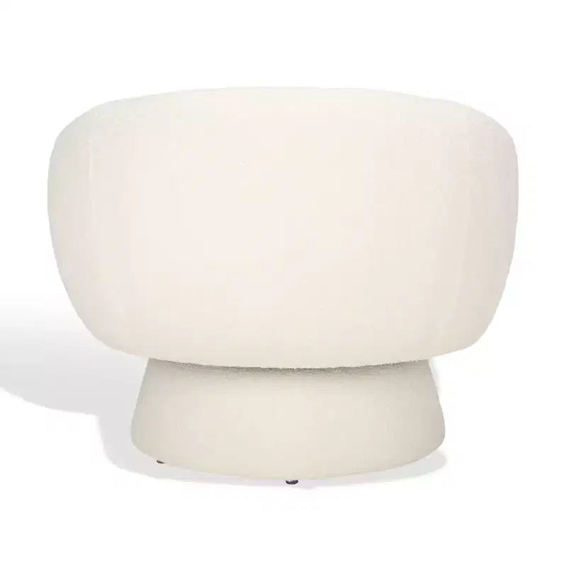 Fauteuil pivotant d'appoint en bouclé ivoire pour 1 personne