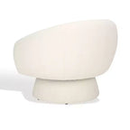 Fauteuil pivotant d'appoint en bouclé ivoire pour 1 personne