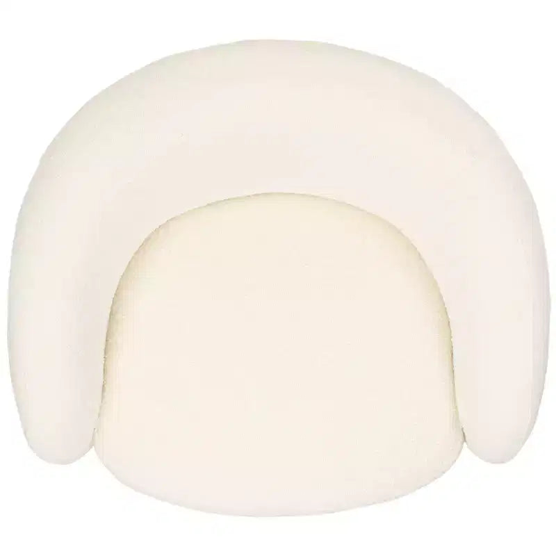 Fauteuil pivotant d'appoint en bouclé ivoire pour 1 personne
