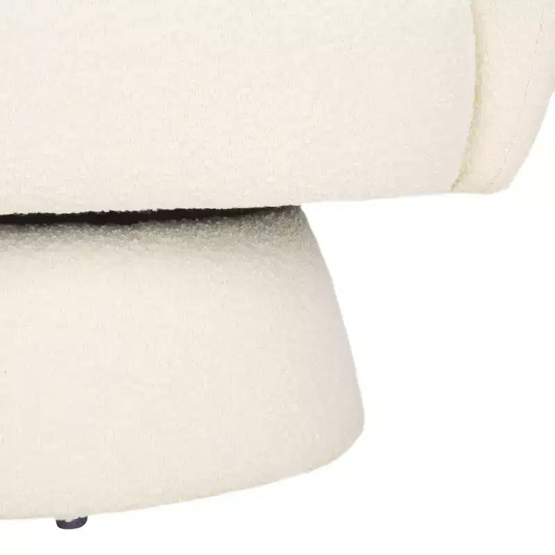 Fauteuil pivotant d'appoint en bouclé ivoire pour 1 personne