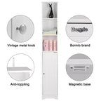 Armoire de rangement en lin blanche autoportante à 5 étagères pour 1