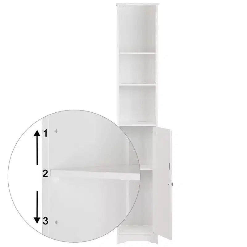 Armoire de rangement en lin blanche autoportante à 5 étagères pour 1