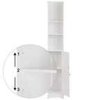 Armoire de rangement en lin blanche autoportante à 5 étagères pour 1
