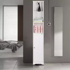Armoire de rangement en lin blanche autoportante à 5 étagères pour 1