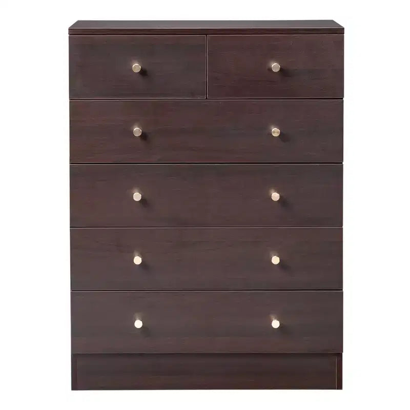 Commode à 6 tiroirs brune pour 1 personne