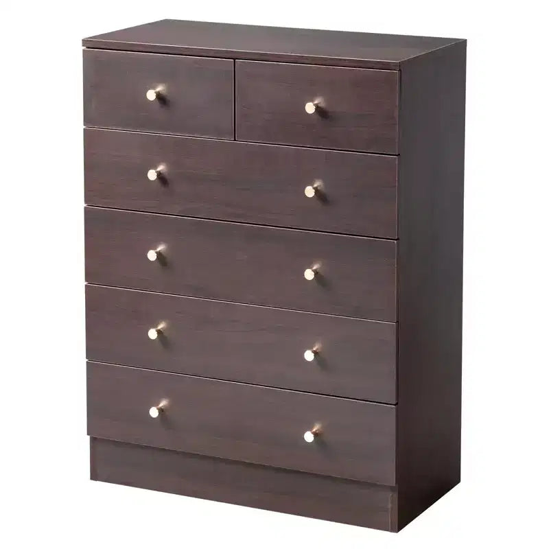 Commode à 6 tiroirs brune pour 1 personne