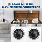 Dessus de comptoir 2 niveaux en bois naturel/noyer/blanc pour lave-linge/sèche-linge 1